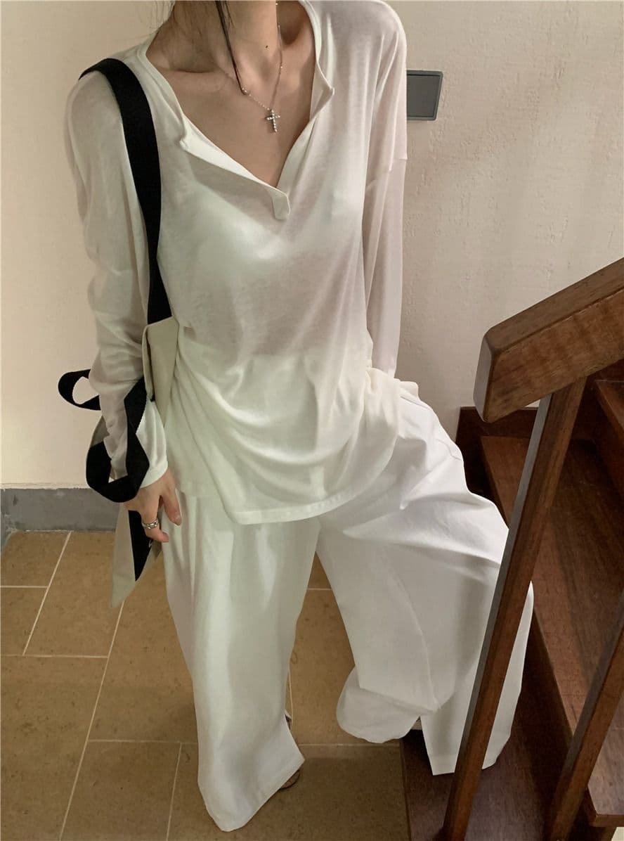 햇빛 플러시 원본 원단 시스루 얇은 스타일 V넥 긴팔 티셔츠 여성 봄 루즈핏 캐주얼 자외선 차단 블라우스 상세 이미지 14