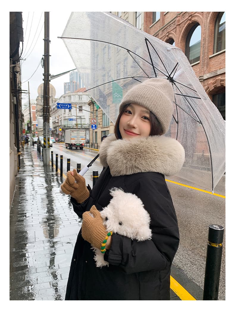 실사 후드 두꺼운 중간 길이 큰 모피 칼라 아래 면화 의류 여성 슬림해 보이는 재킷 보온 트렌디 겨울 면 옷 상세 이미지 45