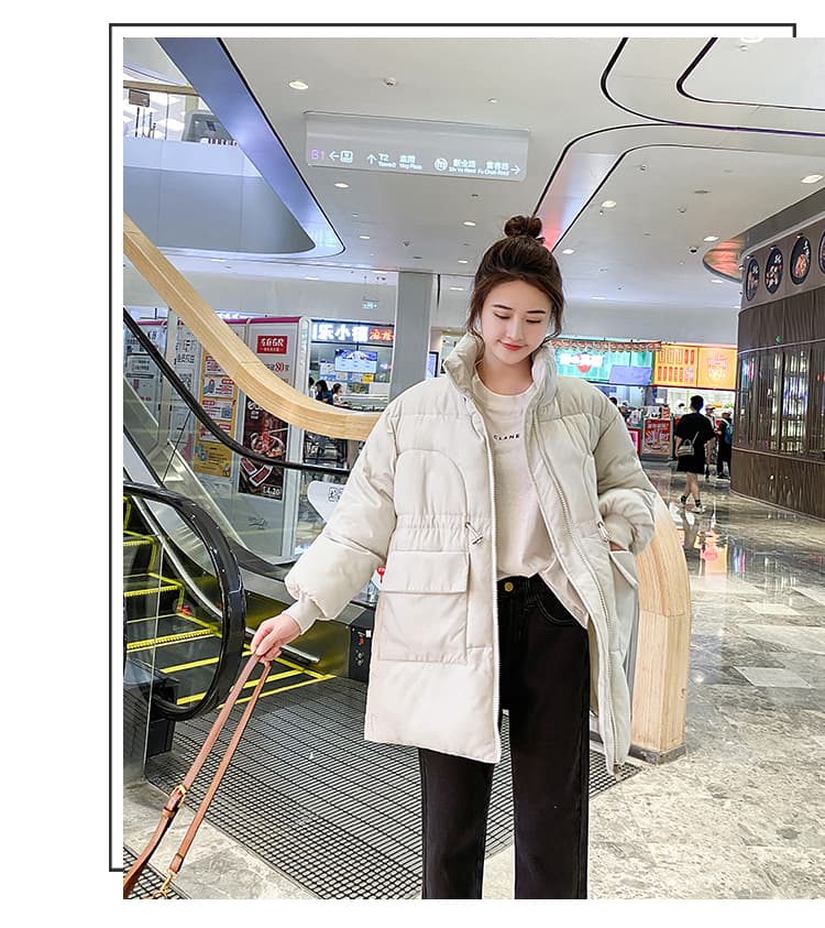 실사 겨울 새로운 한국 스타일 여성 코트 루즈핏 느긋한 학생 바람 다용도 두꺼운 작은 목화 진딧물 보온 면 의류 트렌디 상세 이미지 22