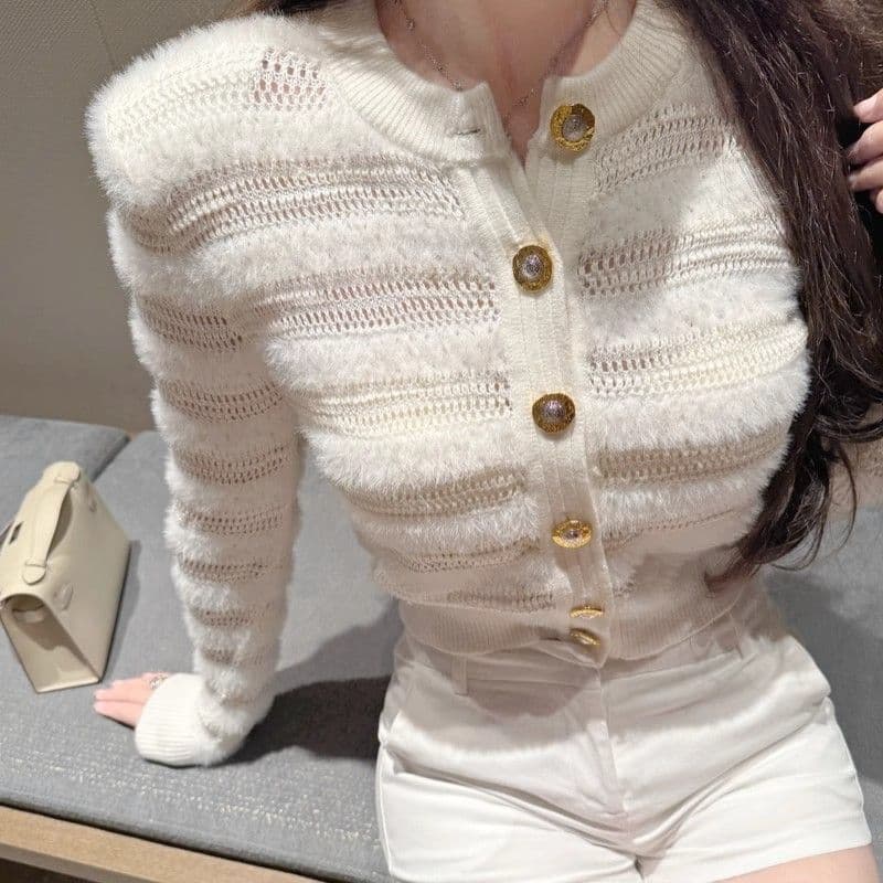 작은 샤넬 스타일 카디건 코트 여성 짧은 새로운 폭발 이른 가을 착용 가져 가라. 고급 센스 품격 다용도 한국 대외 무역 이미지 4