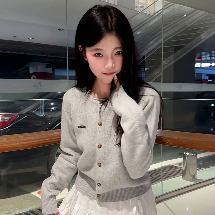가을 새로운 패션 몸매 가꾸기 한 부서 라운드 넥 털 니트 스웨터 루즈핏 캐주얼 다용도 긴팔 스웨터 여성 코트 이미지 2