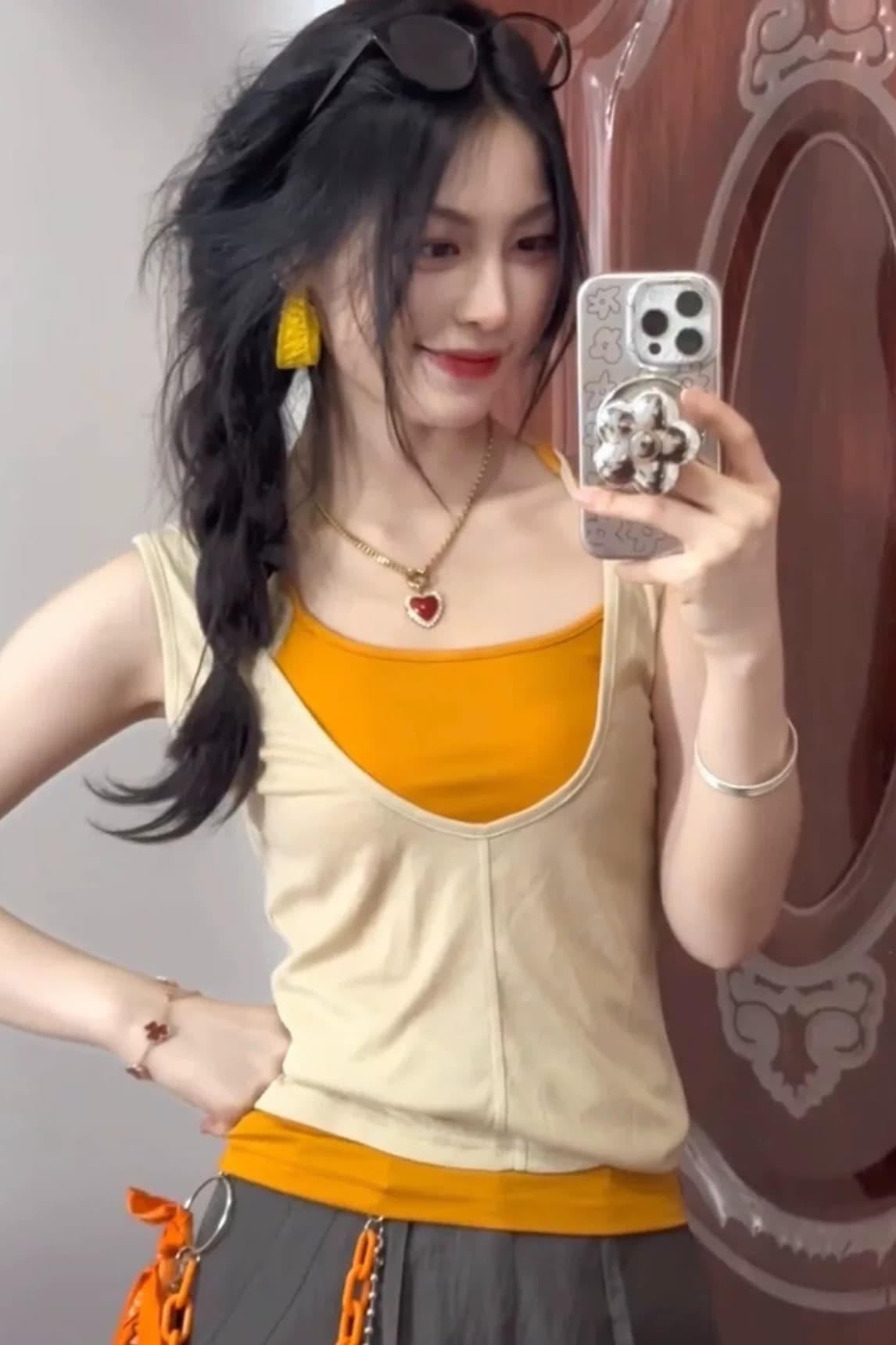 캐미솔 여름 외출용 2026 새로운 핫걸 착용 가져 가라. 디자인 센스 민소매 맨위 여성 투피스 세트 이미지 7