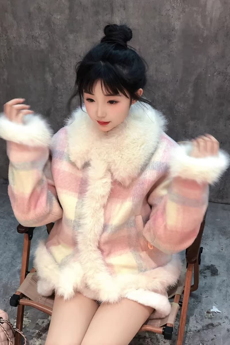 모직 작은 샤넬 스타일 여성 코트 가을 겨울철 새로운 작은 키 고급 센스 품격 털이 있는 두꺼움 면 의류 쇼트 스타일 면 옷 상세 이미지 2