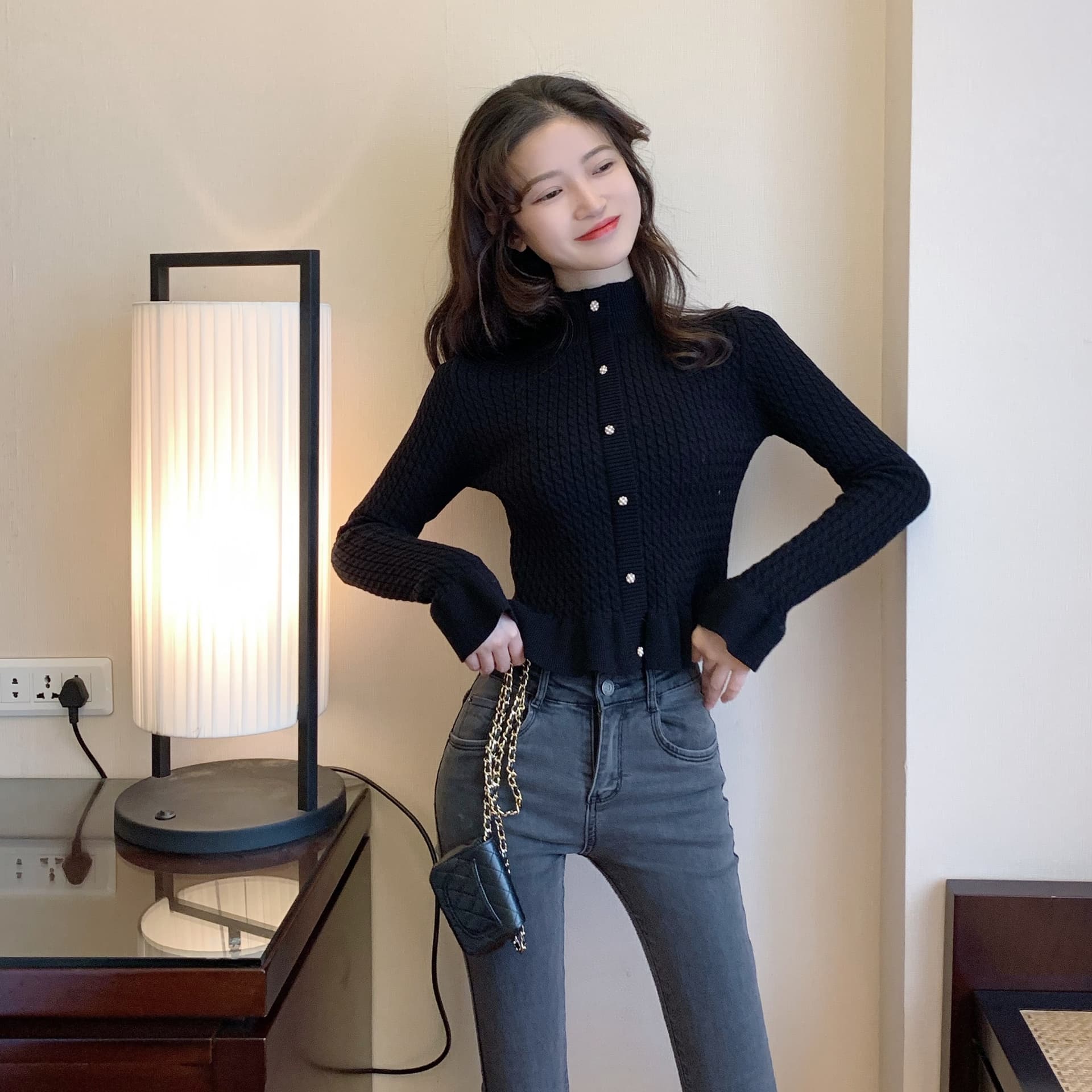 터틀넥 스웨터 여자 몸매 가꾸기 만나는 니트 오픈 가디건 짧은 외투 조기 가을 겨울 2026 새로운 디자인 센스 긴팔 맨위 상세 이미지 4