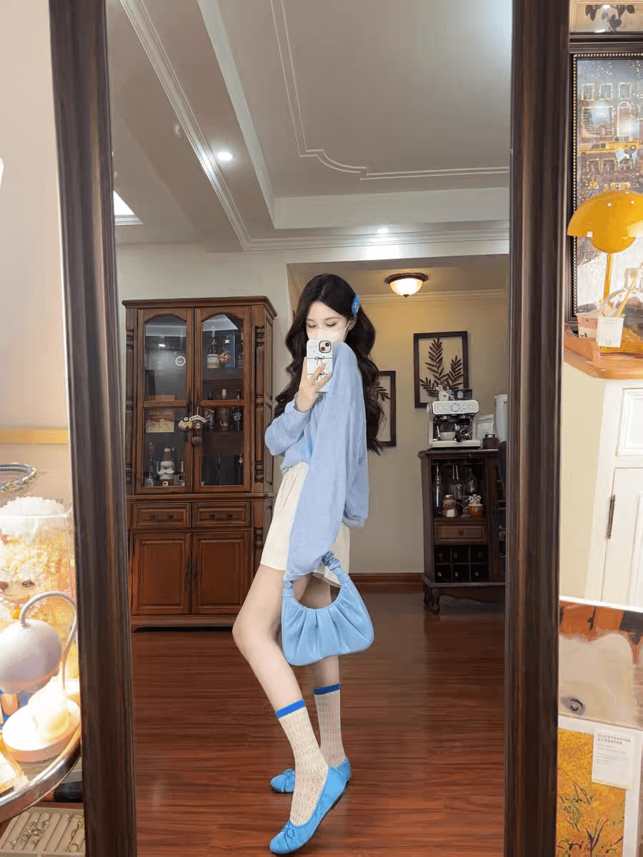 가을 의상 코디 전체 집합 소금 부서 착용 가져 가라. 고급 센스 한국 드라마 올해 인기 자외선 차단 블라우스 이미지 3