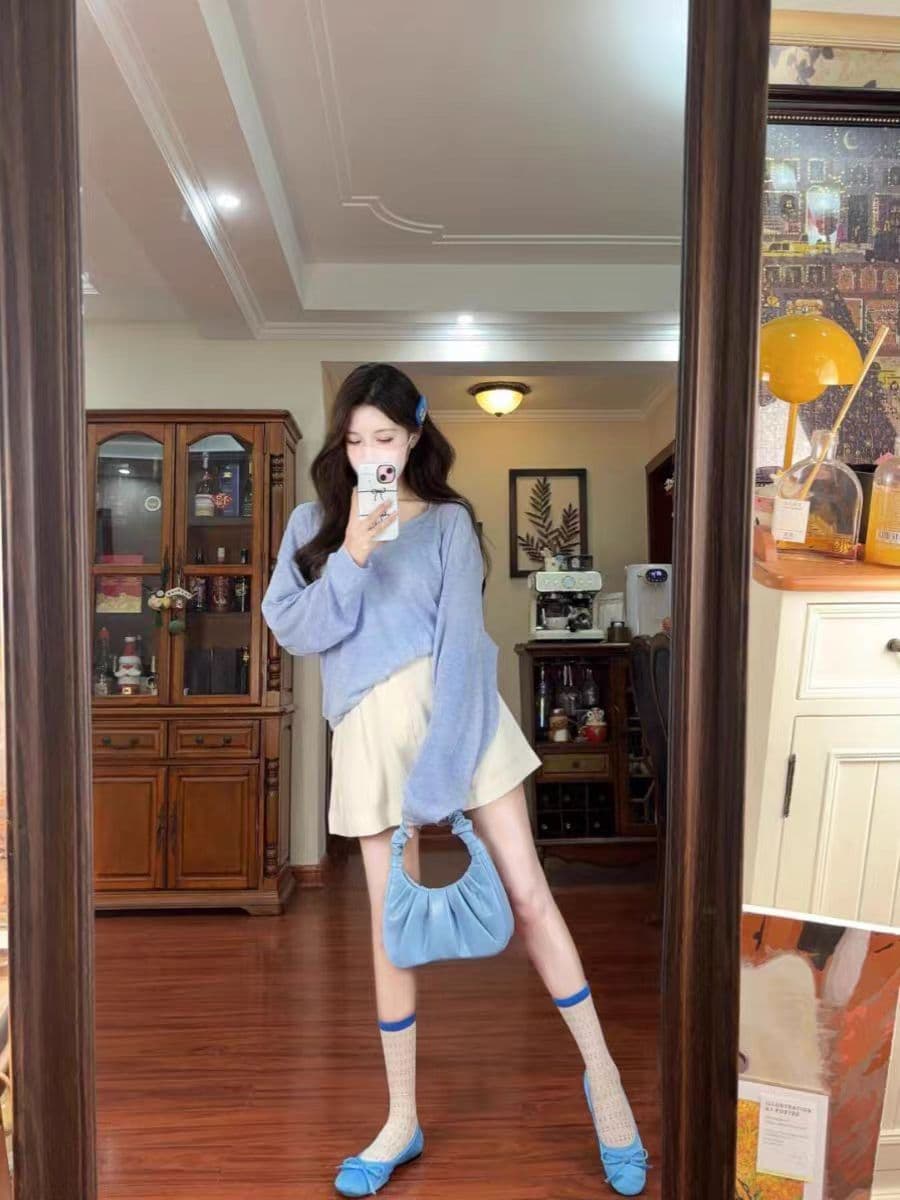 가을 의상 코디 전체 집합 소금 부서 착용 가져 가라. 고급 센스 한국 드라마 올해 인기 자외선 차단 블라우스 이미지 4