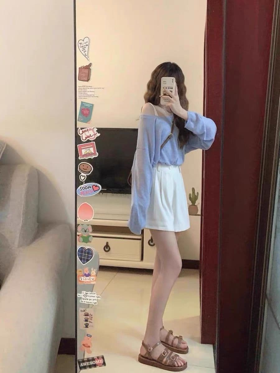 가을 의상 코디 전체 집합 소금 부서 착용 가져 가라. 고급 센스 한국 드라마 올해 인기 자외선 차단 블라우스 상세 이미지 3
