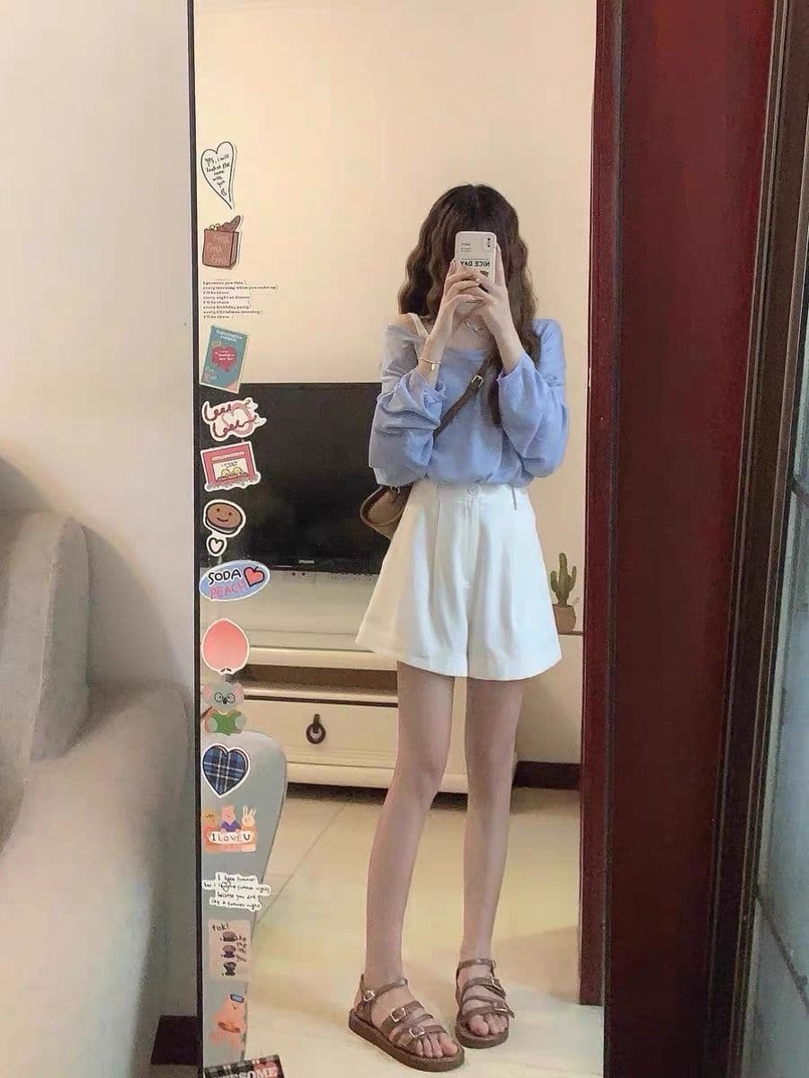 가을 의상 코디 전체 집합 소금 부서 착용 가져 가라. 고급 센스 한국 드라마 올해 인기 자외선 차단 블라우스 상세 이미지 4