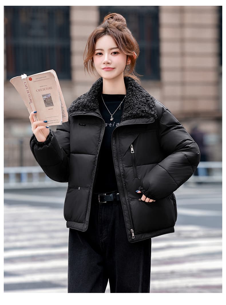 실사 새로운 작은 대중 외국 가스 디자인 센스 패치워크 모피 칼라 면 의류 여성 2026 겨울 새로운 두꺼운 재킷 상세 이미지 29