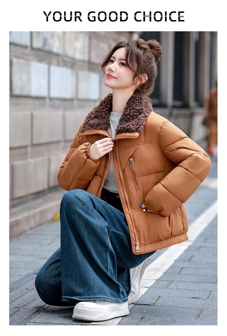 실사 새로운 작은 대중 외국 가스 디자인 센스 패치워크 모피 칼라 면 의류 여성 2026 겨울 새로운 두꺼운 재킷 상세 이미지 31