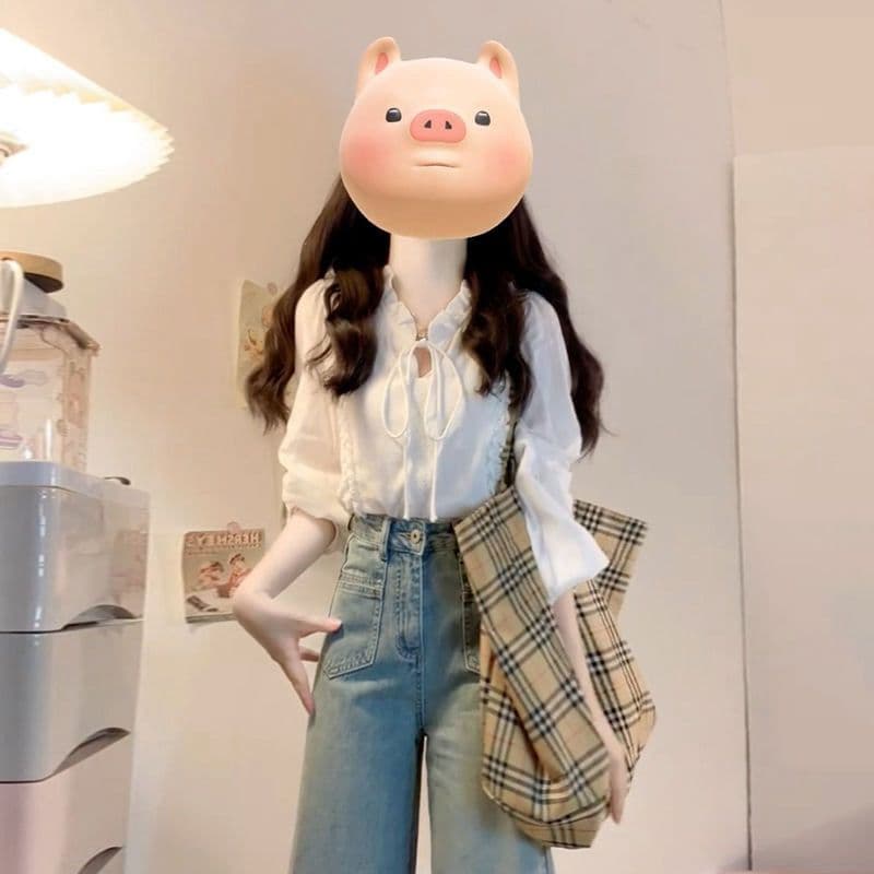 한 부서 고급 센스 화이트 레이스업 여성 셔츠 봄 새로운 외출용 긴팔 부드러운 출퇴근 경력 다용도 맨위 상세 이미지 5