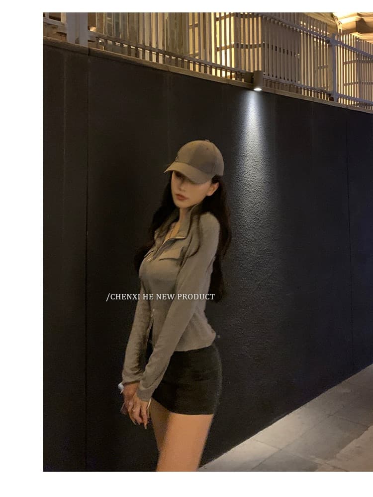 원본 것 회색 고급 센스 여성 코트 디자인 센스 몸매 가꾸기 슬림해 보이는 오픈 가디건 핫걸 순수한 욕망 짧은 맨위 상세 이미지 17