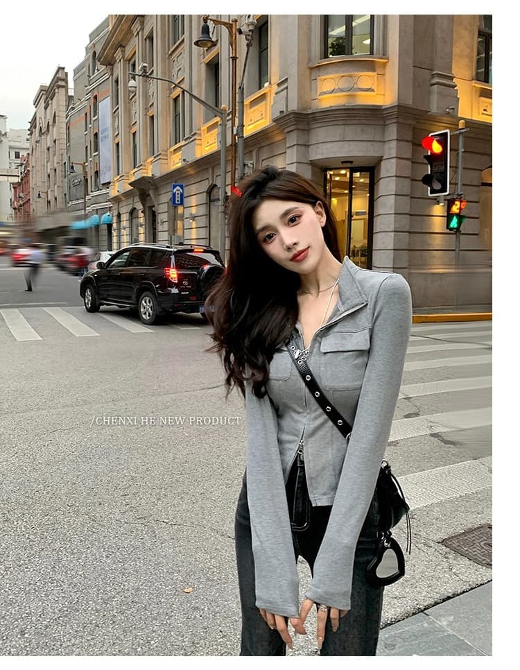 원본 것 회색 고급 센스 여성 코트 디자인 센스 몸매 가꾸기 슬림해 보이는 오픈 가디건 핫걸 순수한 욕망 짧은 맨위 상세 이미지 24