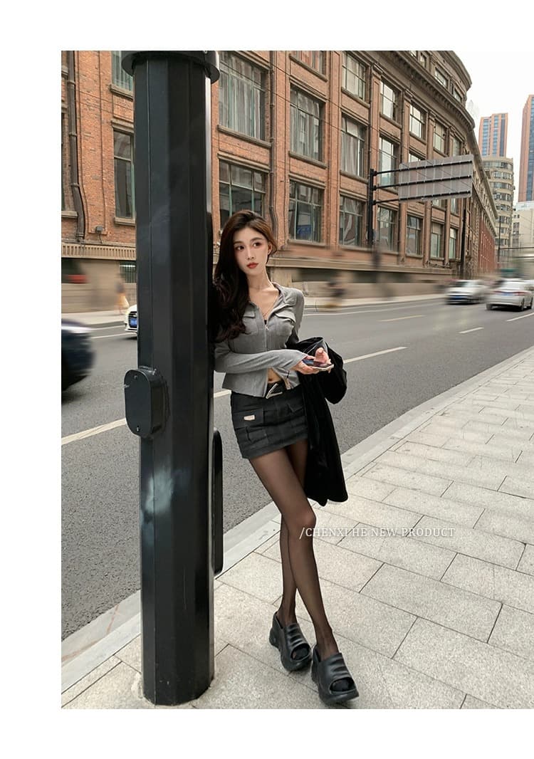 원본 것 회색 고급 센스 여성 코트 디자인 센스 몸매 가꾸기 슬림해 보이는 오픈 가디건 핫걸 순수한 욕망 짧은 맨위 상세 이미지 25
