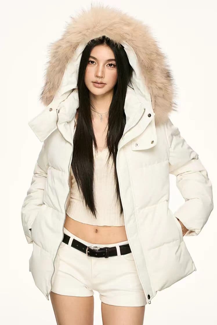 한 부서 큰 모피 칼라 후드 섹션 면 의류 여성 루즈핏 다용도 두꺼운 방한 디스플레이 높음 겨울 출퇴근 보온 맨위 상세 이미지 8