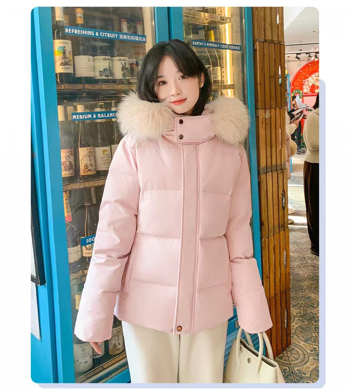 한 부서 큰 모피 칼라 후드 섹션 면 의류 여성 루즈핏 다용도 두꺼운 방한 디스플레이 높음 겨울 출퇴근 보온 맨위 상세 이미지 15