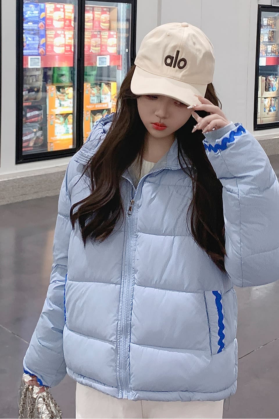 100-165 근 웨어러블 조개 자수 빅 사이즈 후드 여성 겨울 학원 스타일 루즈핏 두꺼운 보온 패딩 재킷 외부 이미지 7