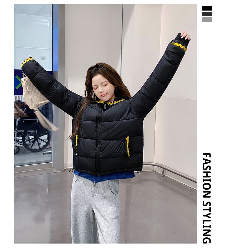 100-165 근 웨어러블 조개 자수 빅 사이즈 후드 여성 겨울 학원 스타일 루즈핏 두꺼운 보온 패딩 재킷 외부 상세 이미지 49