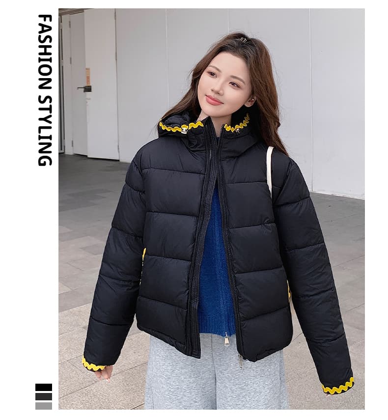 100-165 근 웨어러블 조개 자수 빅 사이즈 후드 여성 겨울 학원 스타일 루즈핏 두꺼운 보온 패딩 재킷 외부 상세 이미지 51