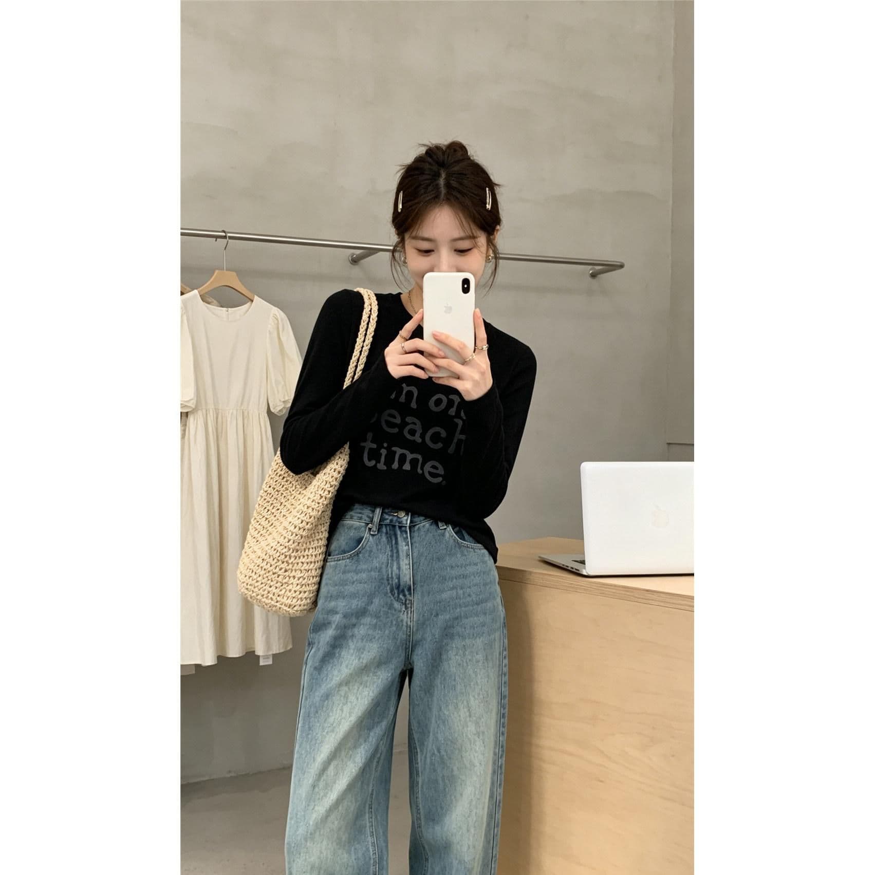 라이 경기 서울 차가운 센스 통기성 몸매 가꾸기 긍정적 인 어깨 긴팔 티셔츠 자외선 차단 블라우스 슬림해 보이는 신선함 맨위 한국 대외 무역 상세 이미지 10