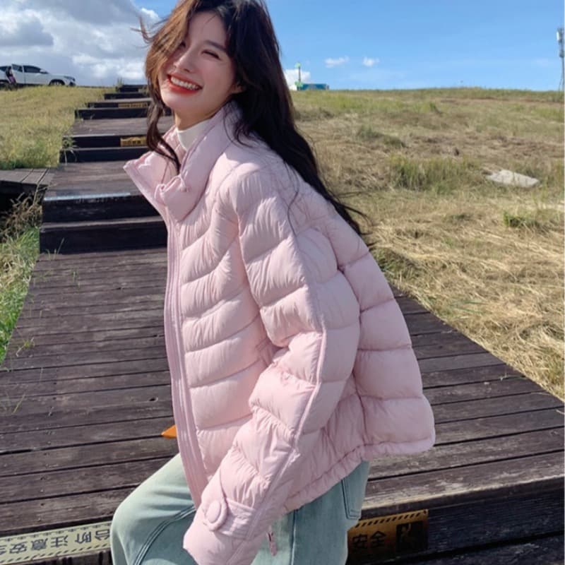 한국 스타일 루즈핏 새로운 다운 재킷 여성 갈비 살 버블 푸 내부 및 외부 같은 재료 거북이 쇼트 스타일 코튼 자켓 한국 대외 무역 폭발