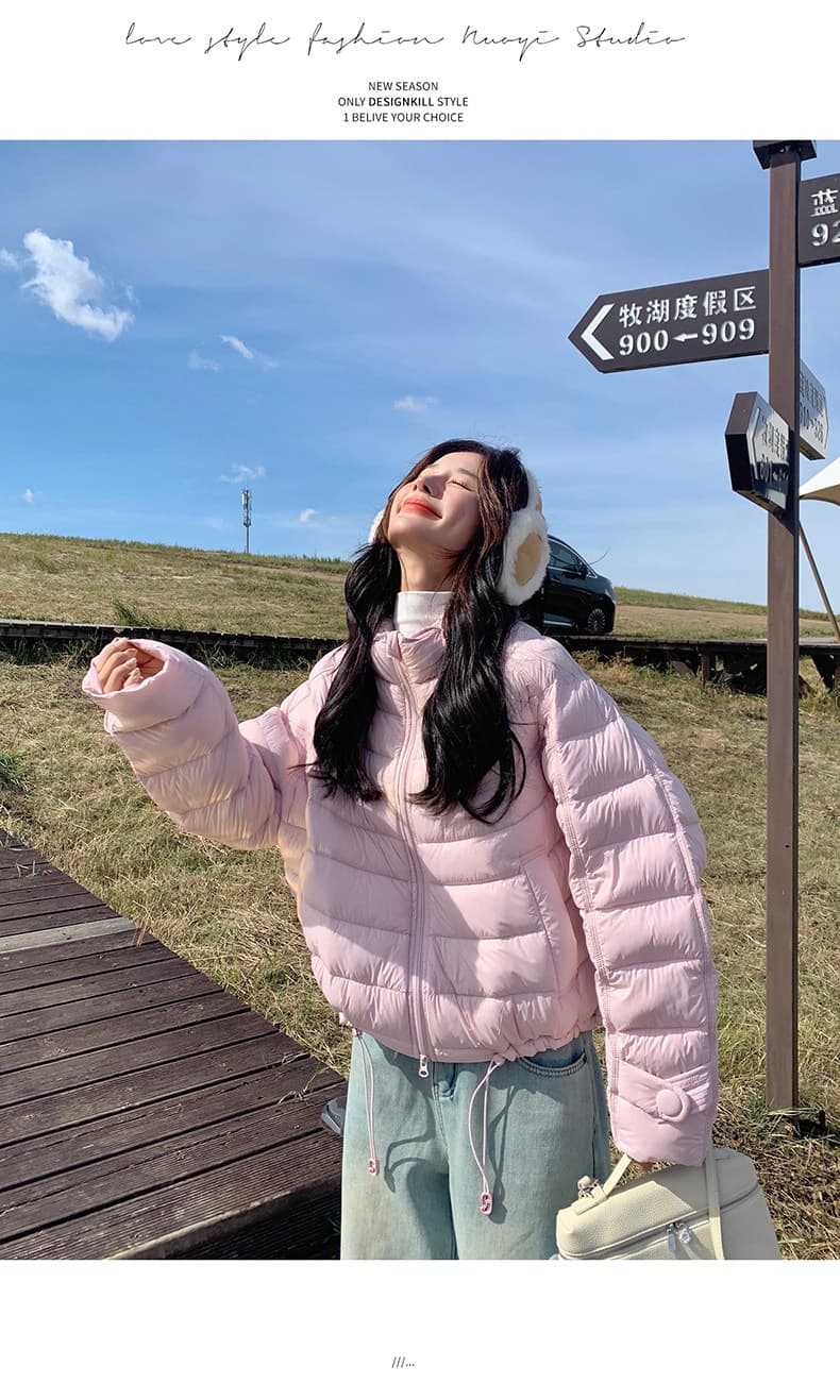 한국 스타일 루즈핏 새로운 다운 재킷 여성 갈비 살 버블 푸 내부 및 외부 같은 재료 거북이 쇼트 스타일 코튼 자켓 한국 대외 무역 폭발 상세 이미지 33