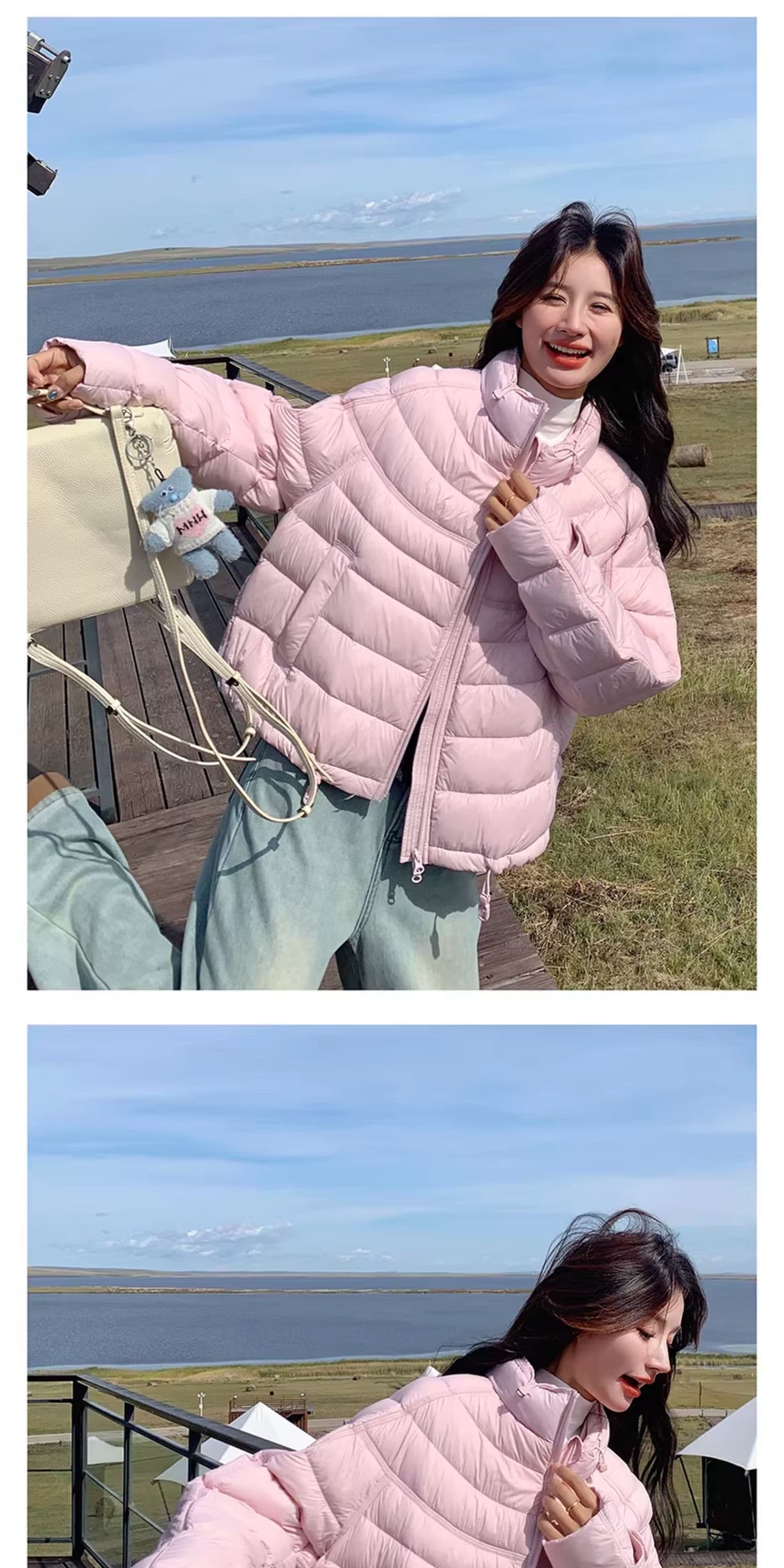 한국 스타일 루즈핏 다운 재킷 여성 갈비 살 버블 푸 내부 및 외부 같은 재료 거북이 쇼트 스타일 코튼 자켓 대외 무역 외부 싱글 폭발 상세 이미지 40