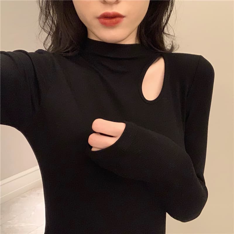 있음 선적 De 플러시 원단 기본 셔츠 여성 긴 소매 가을 겨울 인사이드 가져 가라. 찢어진 부분 티셔츠 맨위 한국 대외 무역 폭발 상세 이미지 8