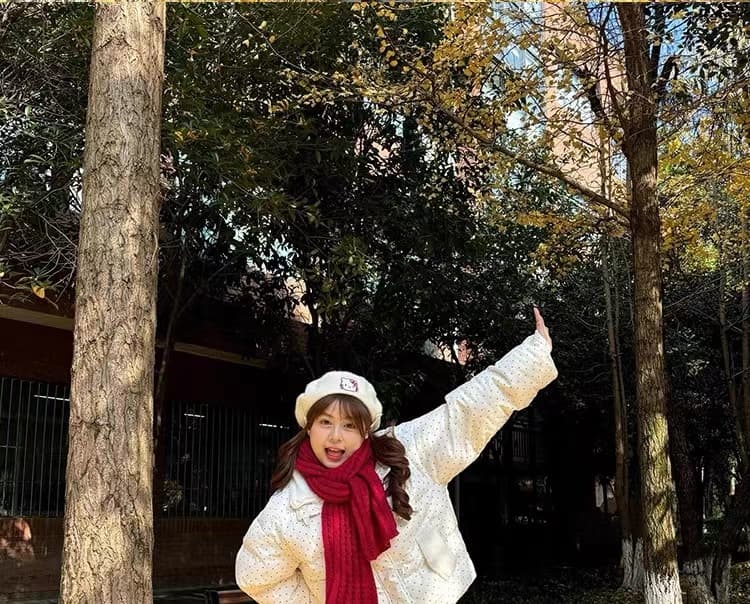 코듀로이 도트 무늬 아래 면화 의류 여성 2026 겨울 새로운 두꺼운 루즈핏 모피 칼라 빵 외투 맨위 상세 이미지 12