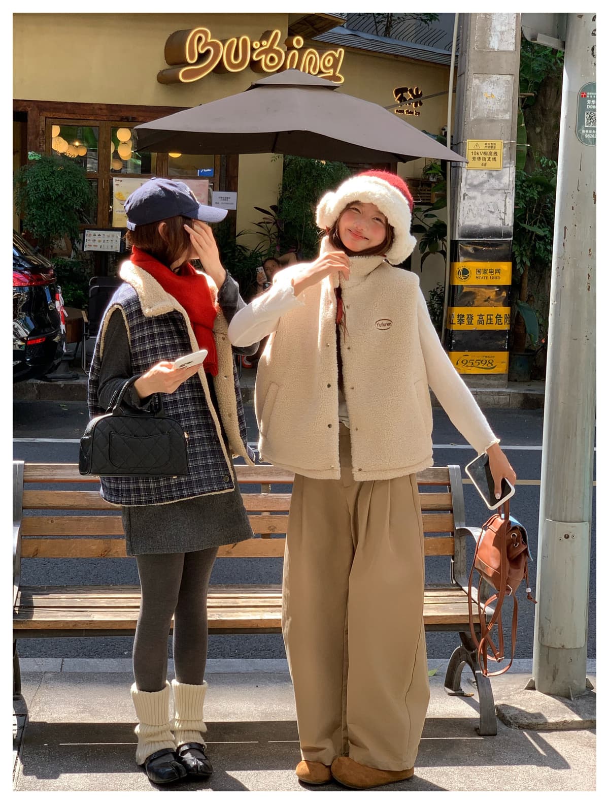 아메리칸 디자인 센스 양면 착용 체크무늬 플리스 면 옷 베스트 가을 겨울 루즈핏 캐주얼 보온 재킷 상세 이미지 13
