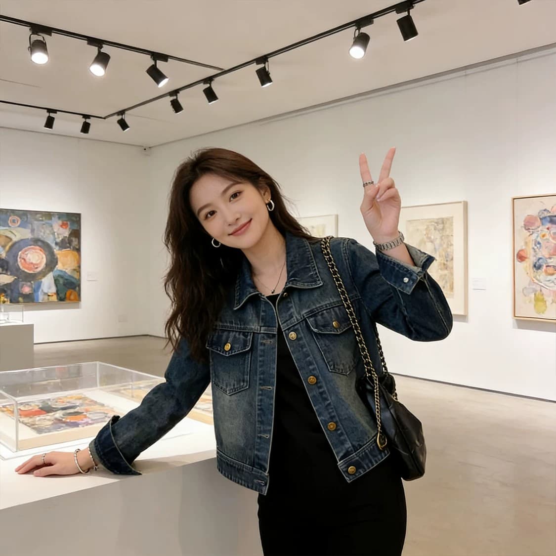 26 년 새로운 가을 캐주얼 데님 여성 코트 쇼트 스타일 봄 가을 루즈핏 레트로 항구 바람 다용도 작은 키 맨위 이미지 2
