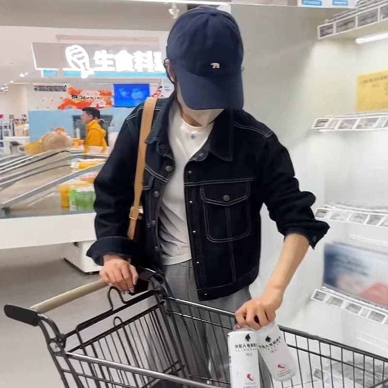 아니요 페이딩 데님 쇼트 스타일 여성 코트 2026 년 새로운 봄 고급 센스 패션 인기 루즈핏 재킷 맨위 상세 이미지 4