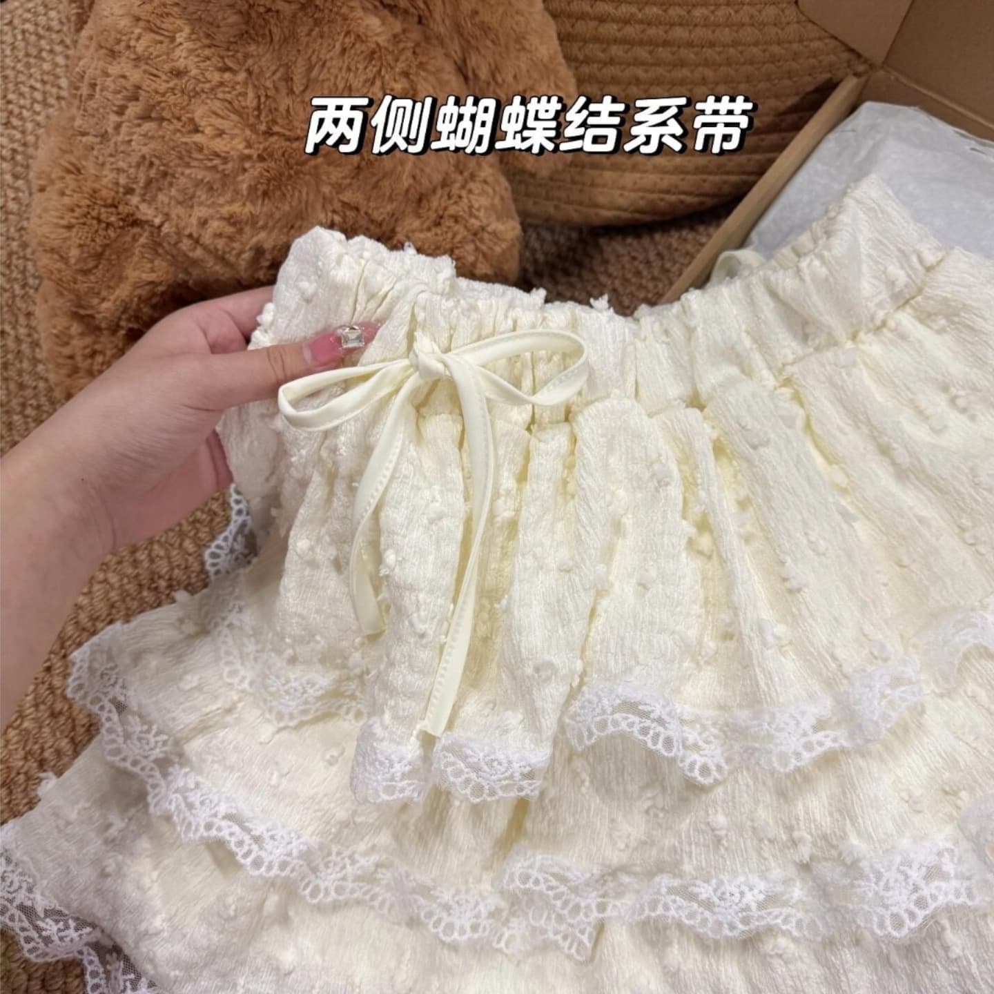 발레 바람 달콤함 층 레이스 레이스 케이크 드레스 퍼프 반신 미니 스커트 한국 대외 무역 국경 간 한 싱글 폭발 이미지 4