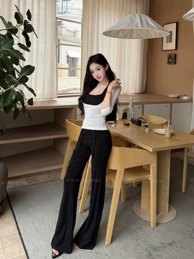 사람들 면 가슴 패드 순수한 욕망 순수한 욕망 마이크로 ~을 통해 반팔 티셔츠 행침 목 캐미솔 여름 캐주얼 투피스 세트 상세 이미지 9