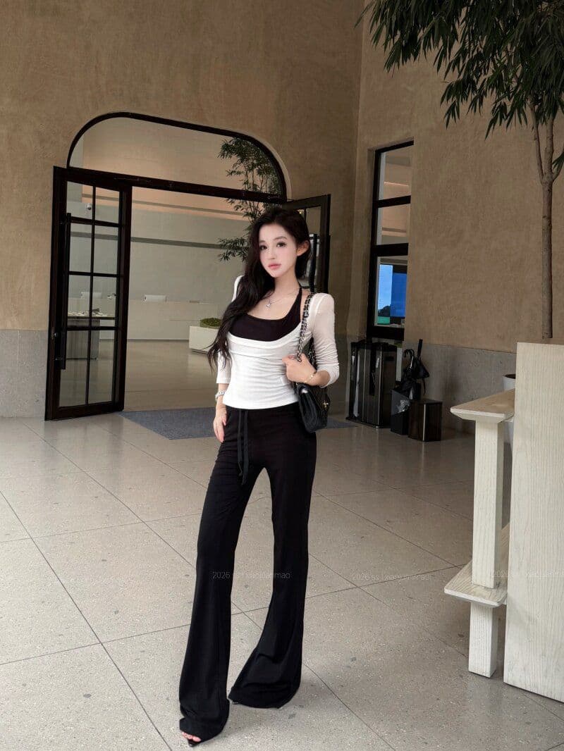 사람들 면 가슴 패드 순수한 욕망 순수한 욕망 마이크로 ~을 통해 반팔 티셔츠 행침 목 캐미솔 여름 캐주얼 투피스 세트 상세 이미지 14