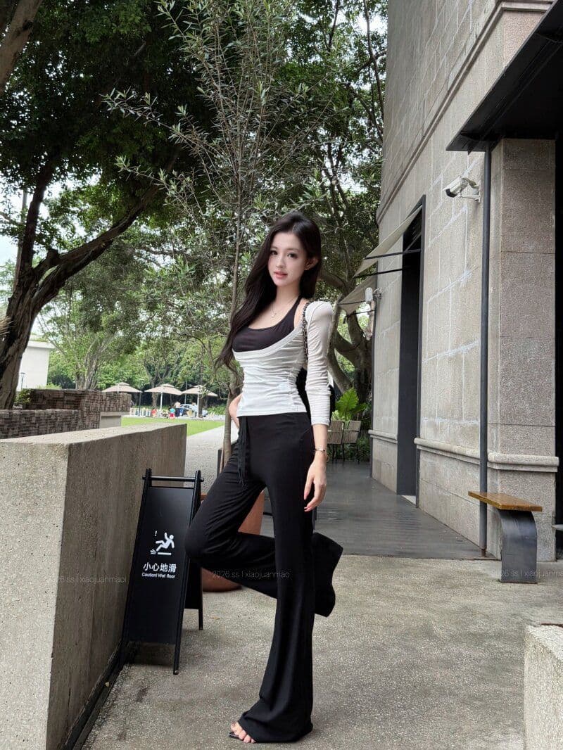 사람들 면 가슴 패드 순수한 욕망 순수한 욕망 마이크로 ~을 통해 반팔 티셔츠 행침 목 캐미솔 여름 캐주얼 투피스 세트 상세 이미지 17