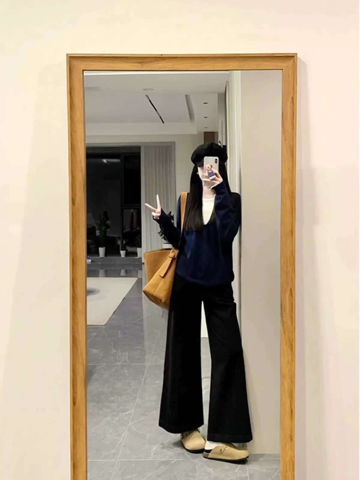 한 부서 페이크 레이어드 느긋한 센스 캐주얼 착용 가져 가라. 스웨터 여자 가을 겨울 와이드 부드러운 찹쌀 니트 스웨터 인사이드 가져 가라. 만나는 맨위 이미지 2