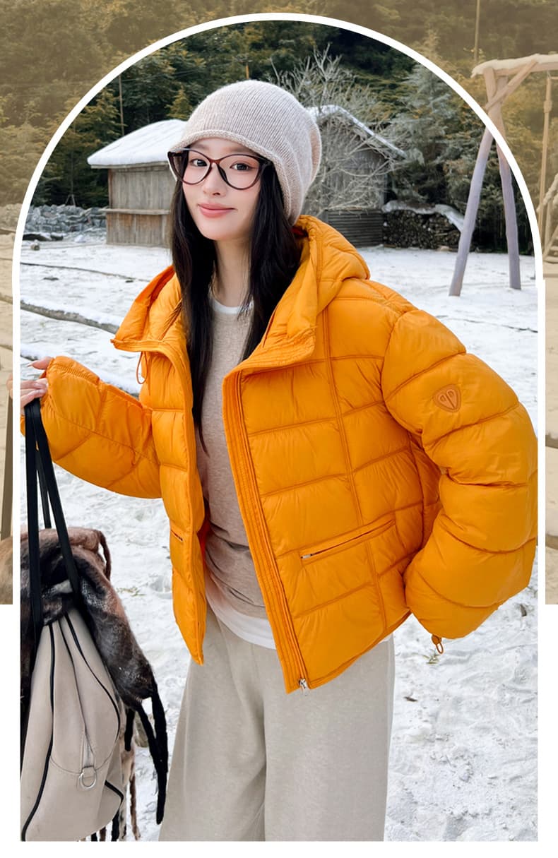 실사 가위 구름 후드 갈비 살 면 의류 여성 겨울 얇고 가벼운 작은 키 야외 캐주얼 보온 여성 코트 상세 이미지 2
