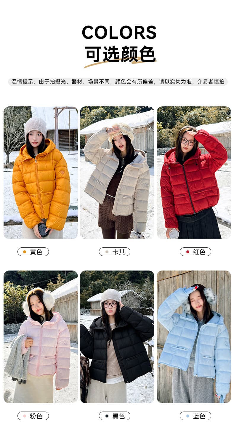 실사 가위 구름 후드 갈비 살 면 의류 여성 겨울 얇고 가벼운 작은 키 야외 캐주얼 보온 여성 코트 상세 이미지 13