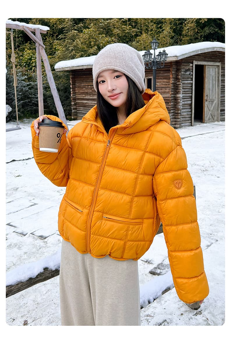 실사 가위 구름 후드 갈비 살 면 의류 여성 겨울 얇고 가벼운 작은 키 야외 캐주얼 보온 여성 코트 상세 이미지 15