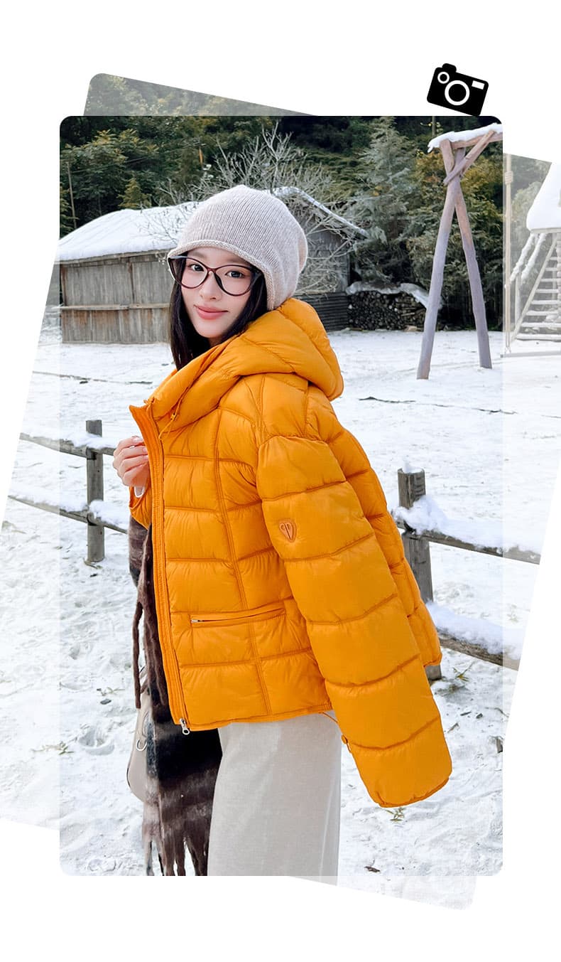 실사 가위 구름 후드 갈비 살 면 의류 여성 겨울 얇고 가벼운 작은 키 야외 캐주얼 보온 여성 코트 상세 이미지 16