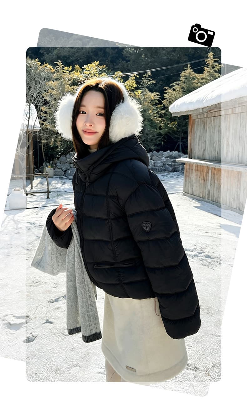 실사 가위 구름 후드 갈비 살 면 의류 여성 겨울 얇고 가벼운 작은 키 야외 캐주얼 보온 여성 코트 상세 이미지 36