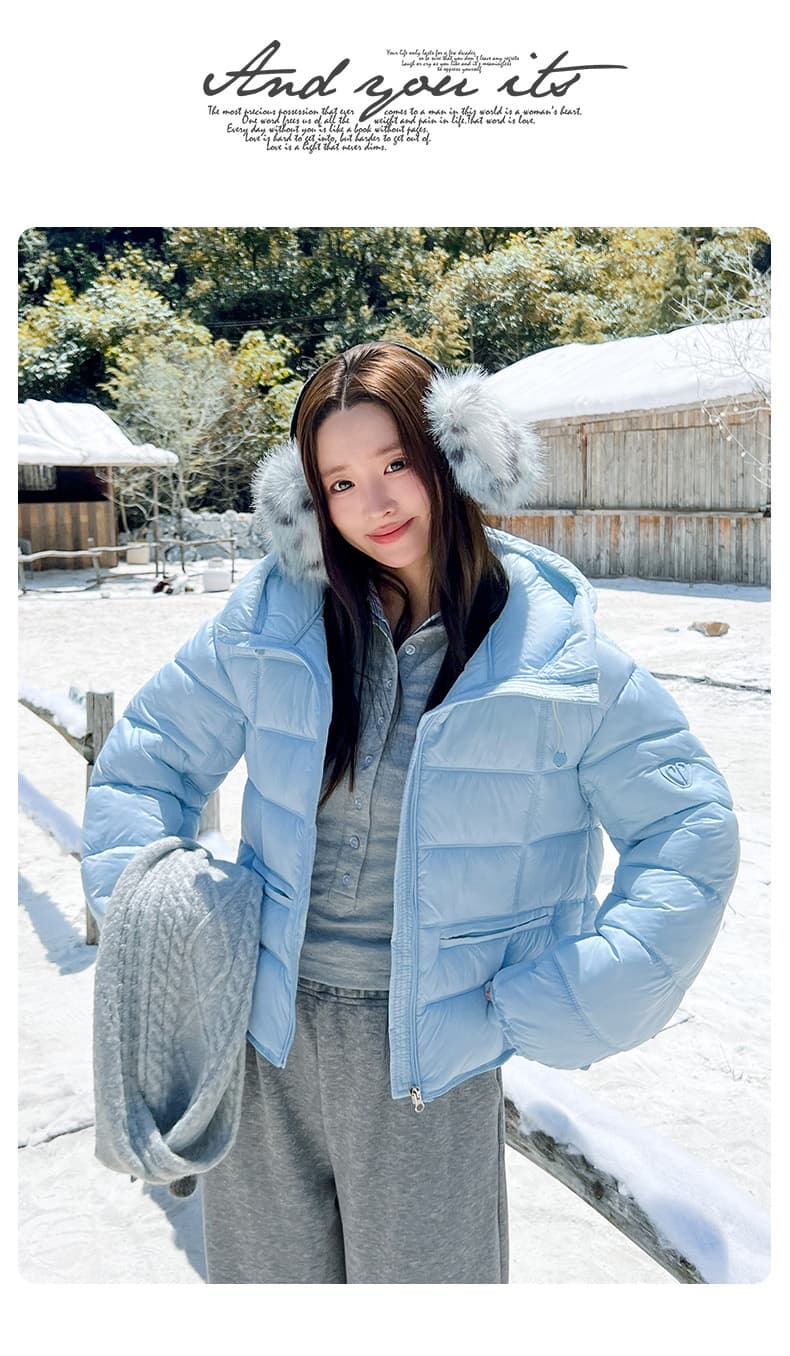 실사 가위 구름 후드 갈비 살 면 의류 여성 겨울 얇고 가벼운 작은 키 야외 캐주얼 보온 여성 코트 상세 이미지 39
