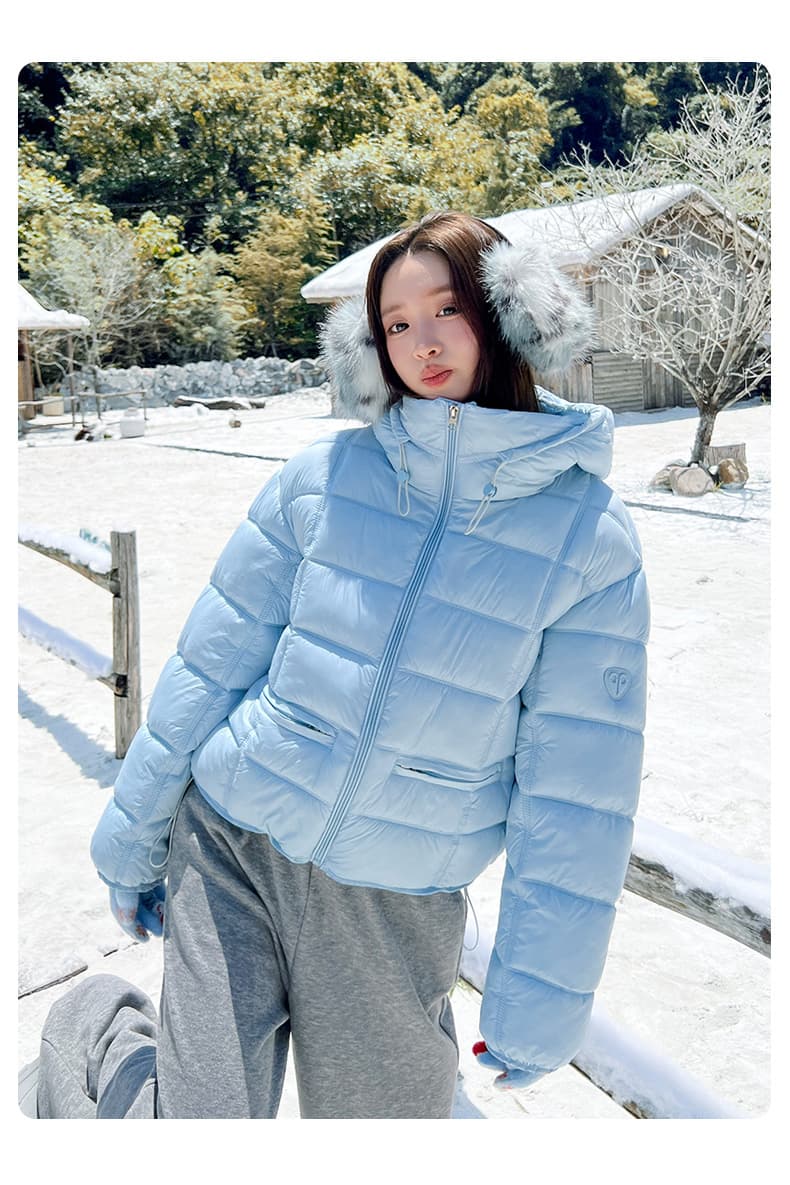 실사 가위 구름 후드 갈비 살 면 의류 여성 겨울 얇고 가벼운 작은 키 야외 캐주얼 보온 여성 코트 상세 이미지 40