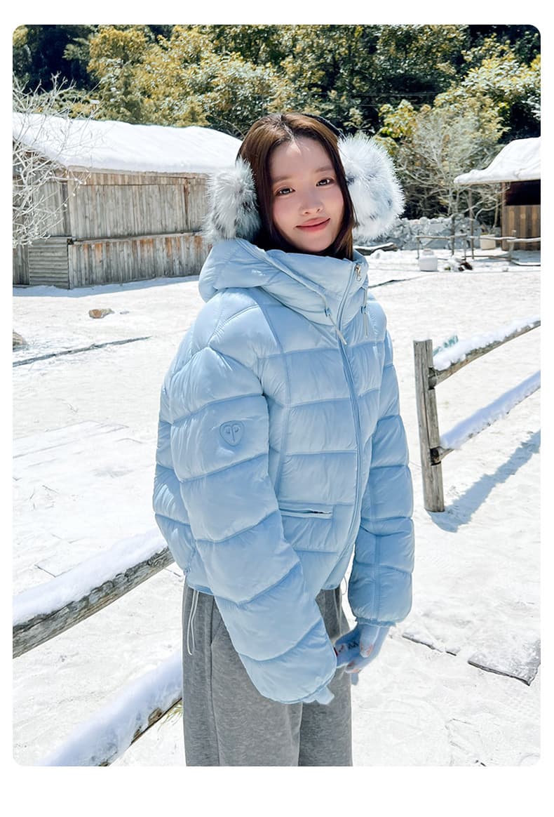 실사 가위 구름 후드 갈비 살 면 의류 여성 겨울 얇고 가벼운 작은 키 야외 캐주얼 보온 여성 코트 상세 이미지 42