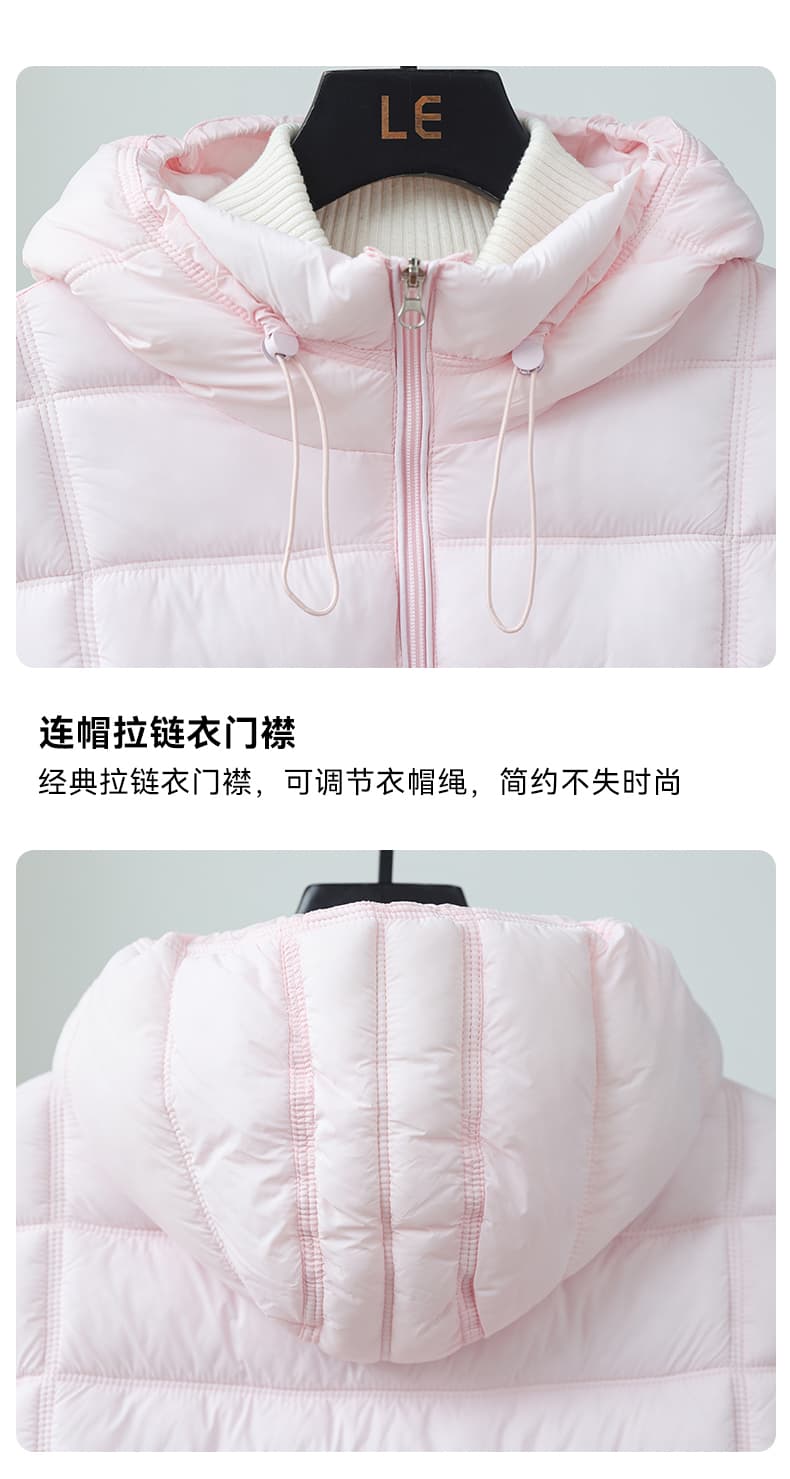 실사 가위 구름 후드 갈비 살 면 의류 여성 겨울 얇고 가벼운 작은 키 야외 캐주얼 보온 여성 코트 상세 이미지 45