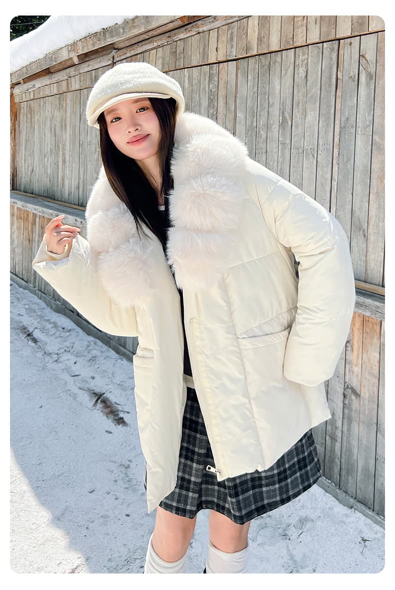 실사 품격 명문 여성 바람 재킷 고급 품격 허리 수축 후드 면 옷 스키복 둘 착용 두꺼운 면 의류 여성 상세 이미지 22