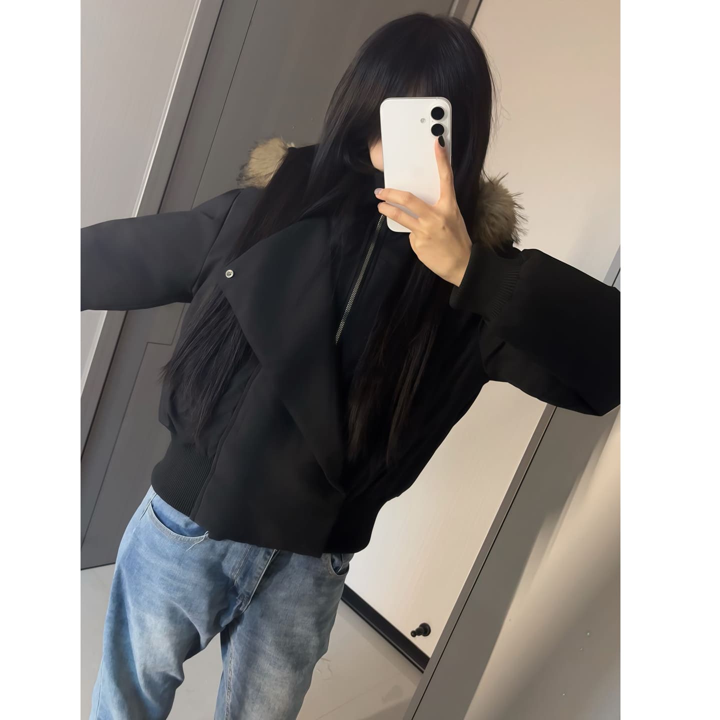 블루스 순간 여우 모피 칼라 쇼트 스타일 자이언트 잘 생긴 다운 재킷 여성 머저리 작은 키 재킷 새로운 코튼 자켓 이미지 3