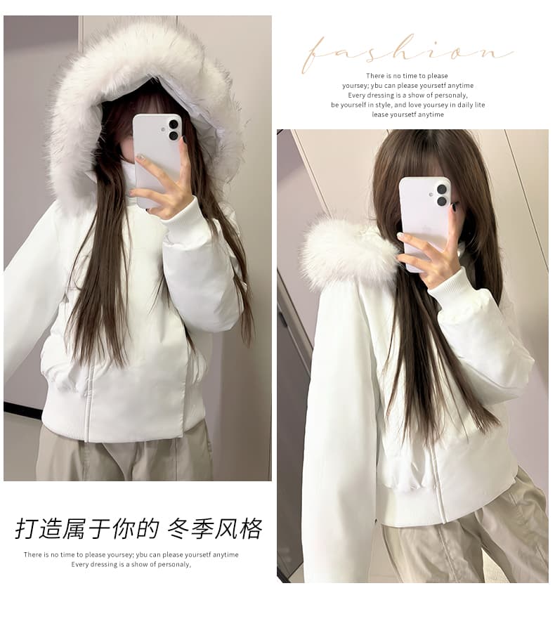블루스 순간 여우 모피 칼라 쇼트 스타일 자이언트 잘 생긴 다운 재킷 여성 머저리 작은 키 재킷 새로운 코튼 자켓 상세 이미지 7