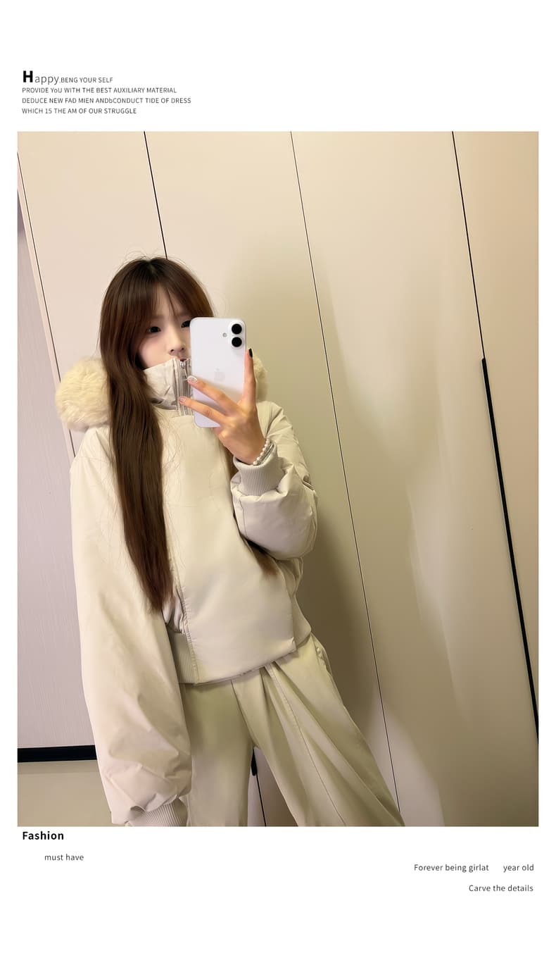 블루스 순간 여우 모피 칼라 쇼트 스타일 자이언트 잘 생긴 다운 재킷 여성 머저리 작은 키 재킷 새로운 코튼 자켓 상세 이미지 12